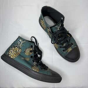 Raad Shop Pineapple High Top Shoes Sneakers Green Yellow Women's 9.5 Men's 8